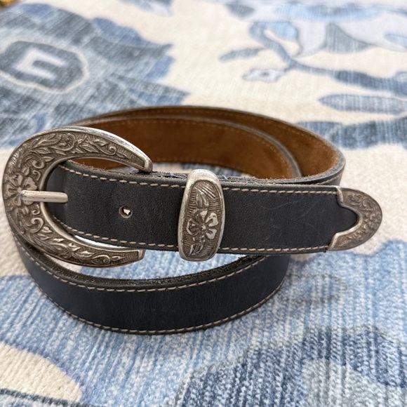 The Ritz Western Black Leather Belt - Picture 2 of 6
